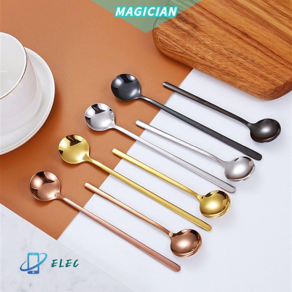 Muỗng Cà Phê Tròn Nhỏ Bằng Thép Không Gỉ 304 Màu Sắc Phản Quang Phong Cách Bắc Âu