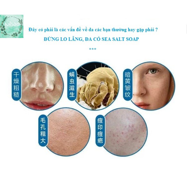 [Hàng mới về] Xà phòng tắm muối biển SEA SALT SOAP kết hợp tinh dầu trà xanh và sữa dê giảm mụn kiểm soát dầu nhờn | BigBuy360 - bigbuy360.vn