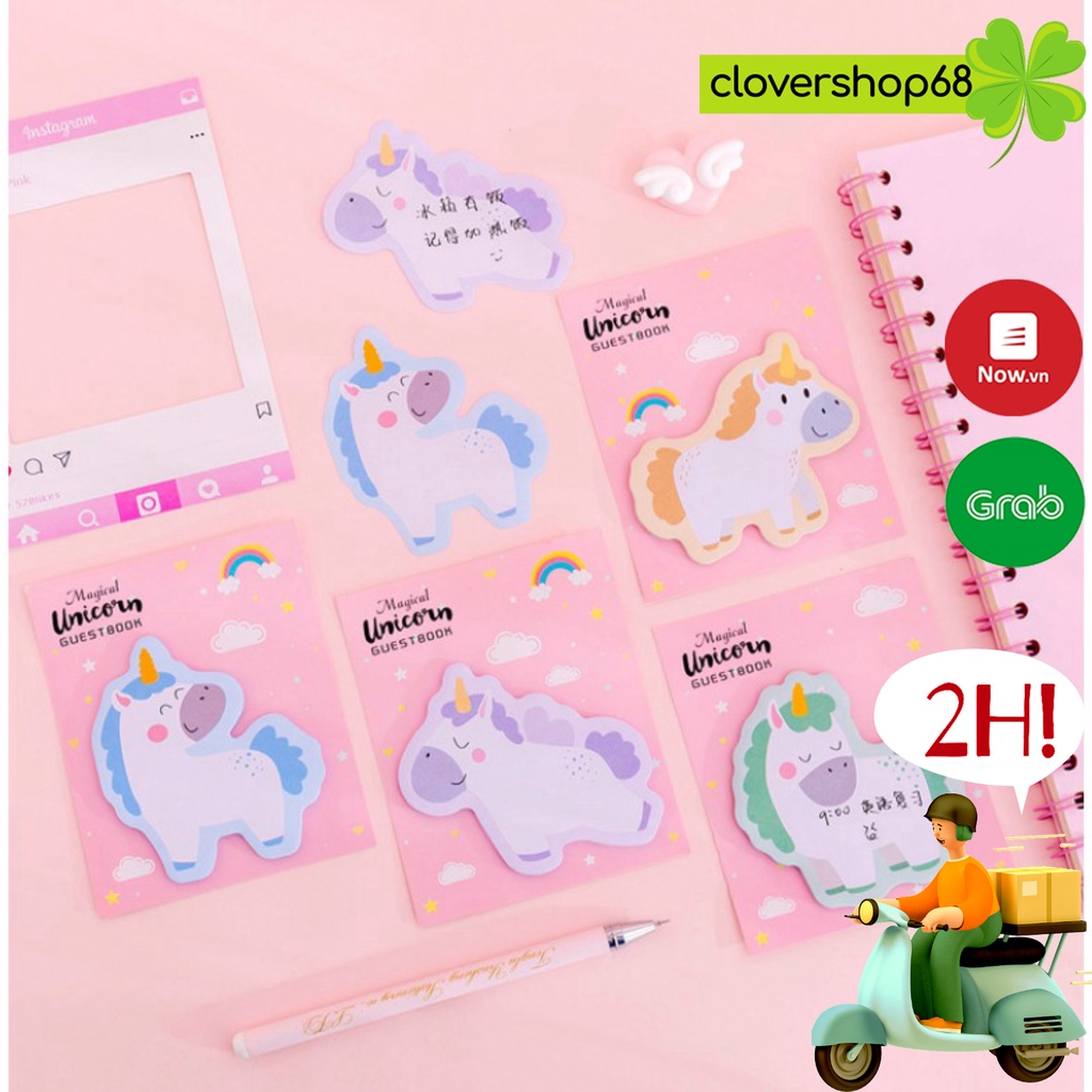 Giấy note kỳ lân Unicorn  Clovershop68