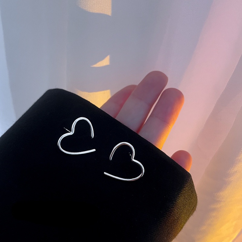 Bông tai mạ bạc 925 hình trái tim thời trang