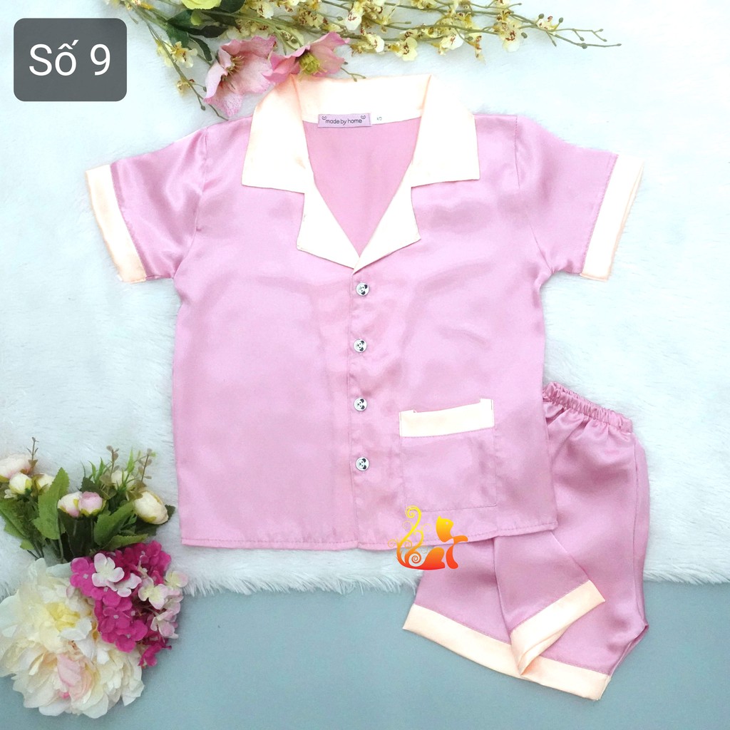 [Mã FAMAYFA2 giảm 10K đơn 50K] Phần 1 - Đồ Mặc Nhà Pijama Phi &quot;Lụa Phối&quot; Cho Bé - Từ 12kg - 42kg