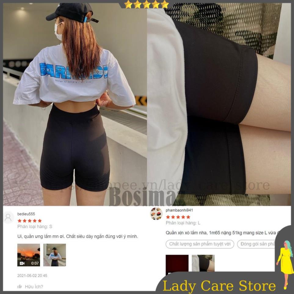 Quần legging đùi nữ bigsize biker short, quần legging nữ thái cao cấp dày dặn cạp cao lưng cao đen nâng mông BSM341 | WebRaoVat - webraovat.net.vn