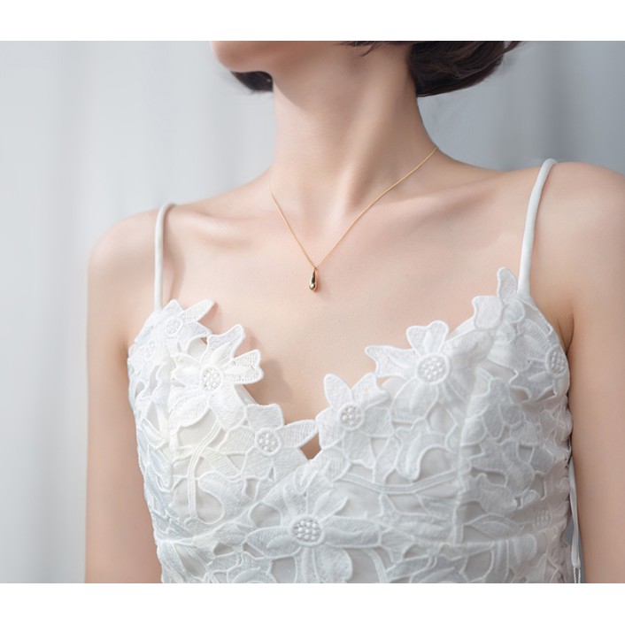 [D12] Dây chuyền bạc 925 mặt Hình Giọt Nước