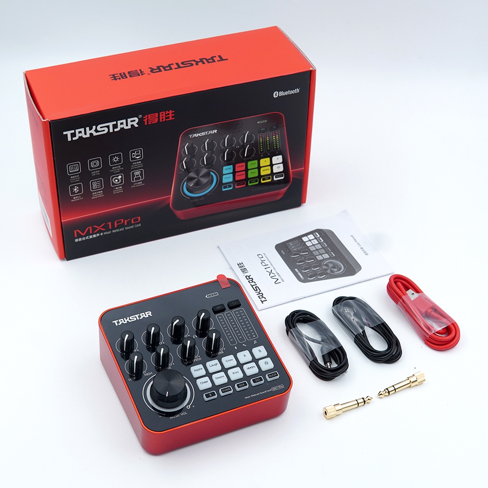 Sound Card Takstar MX1 Pro Tích Hợp Auto tune, Thu Âm, Livestream Hát Karaoke Chính Hãng Cao Cấp Bảo Hành 1 Năm