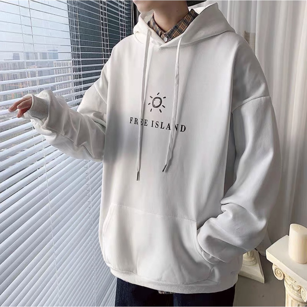 Áo HODIE UNISEX mặt Free Island form rộng