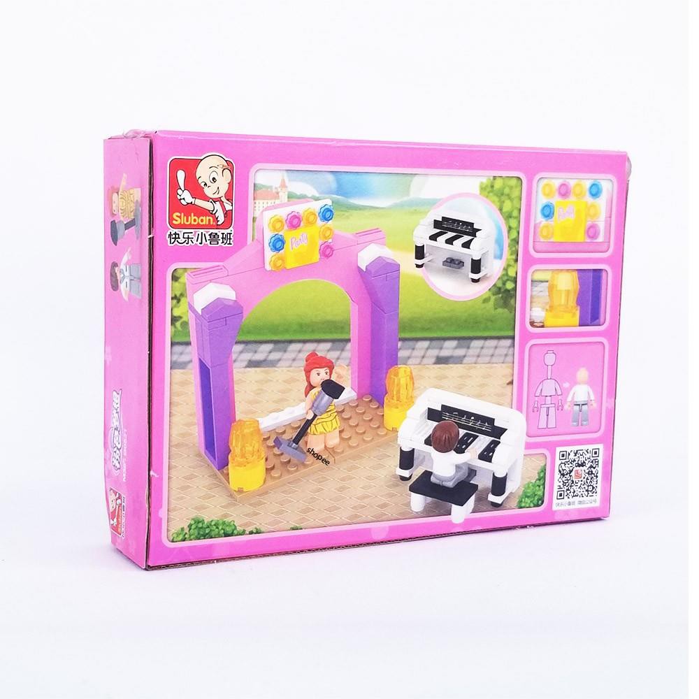 [Lego con gái ] Đồ chơi lego dành cho bé gái ⚡ Ảnh thật ⚡ Bộ Lắp Ráp lego Sân Khấu Nhạc Piano Sluban M38-B0521 (109Mảnh)