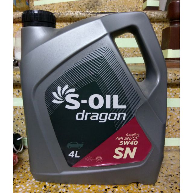 Nhớt tổng hợp 100% Hàn Quốc 4L S-OIL dragon SN 5W40 (dầu Soil Fully Synthetic Car xe hơi, ga, Ô Tô oto S oil Lít Total