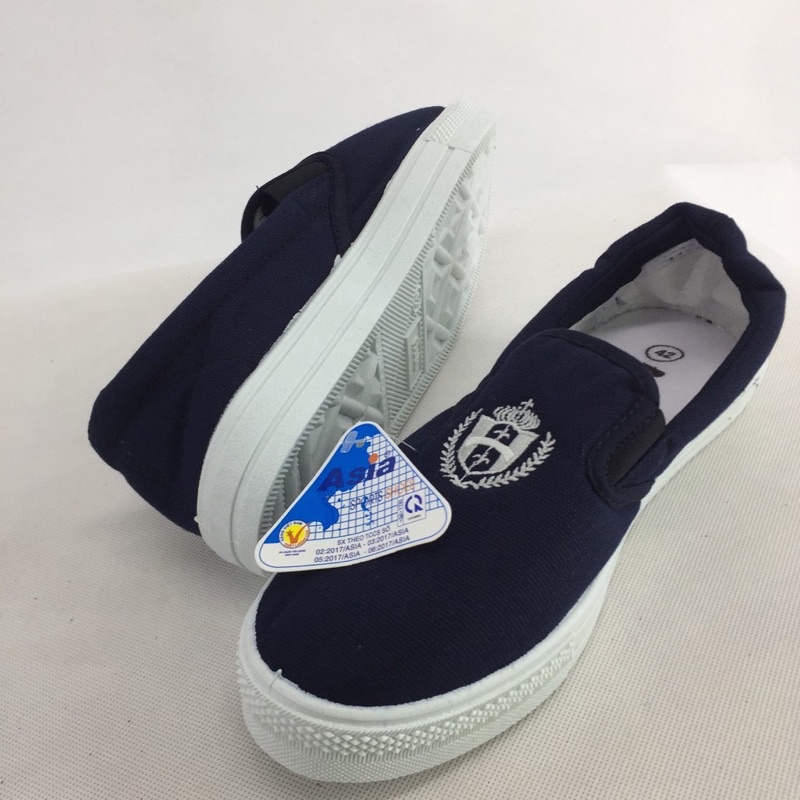 Giày vải Asia màu xanh đậm không dây