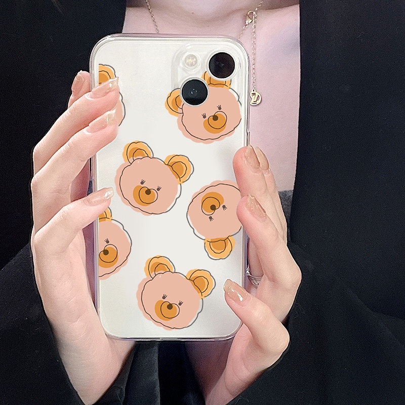 Ốp Điện Thoại Mềm Trong Suốt Chống Sốc In Hình Gấu Dễ Thương Cho iPhone 14 Pro 11 12 13 Pro X XR Xs Max 7 8 + 13 Mini SE 2022 SE 2020
