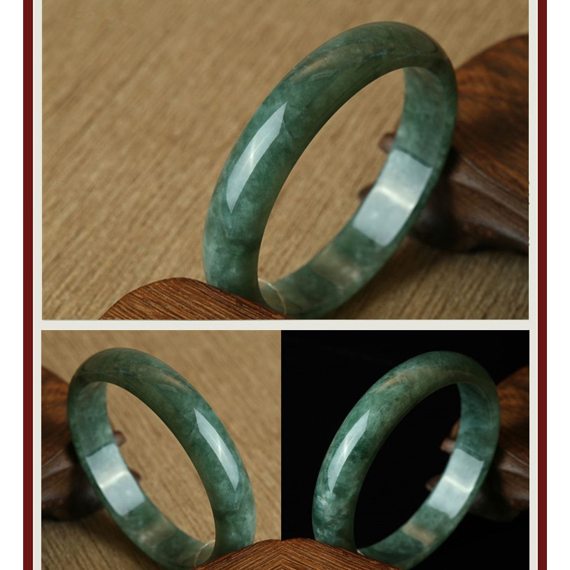 Vòng tay đá ngọc bích tông màu xanh lá thời trang