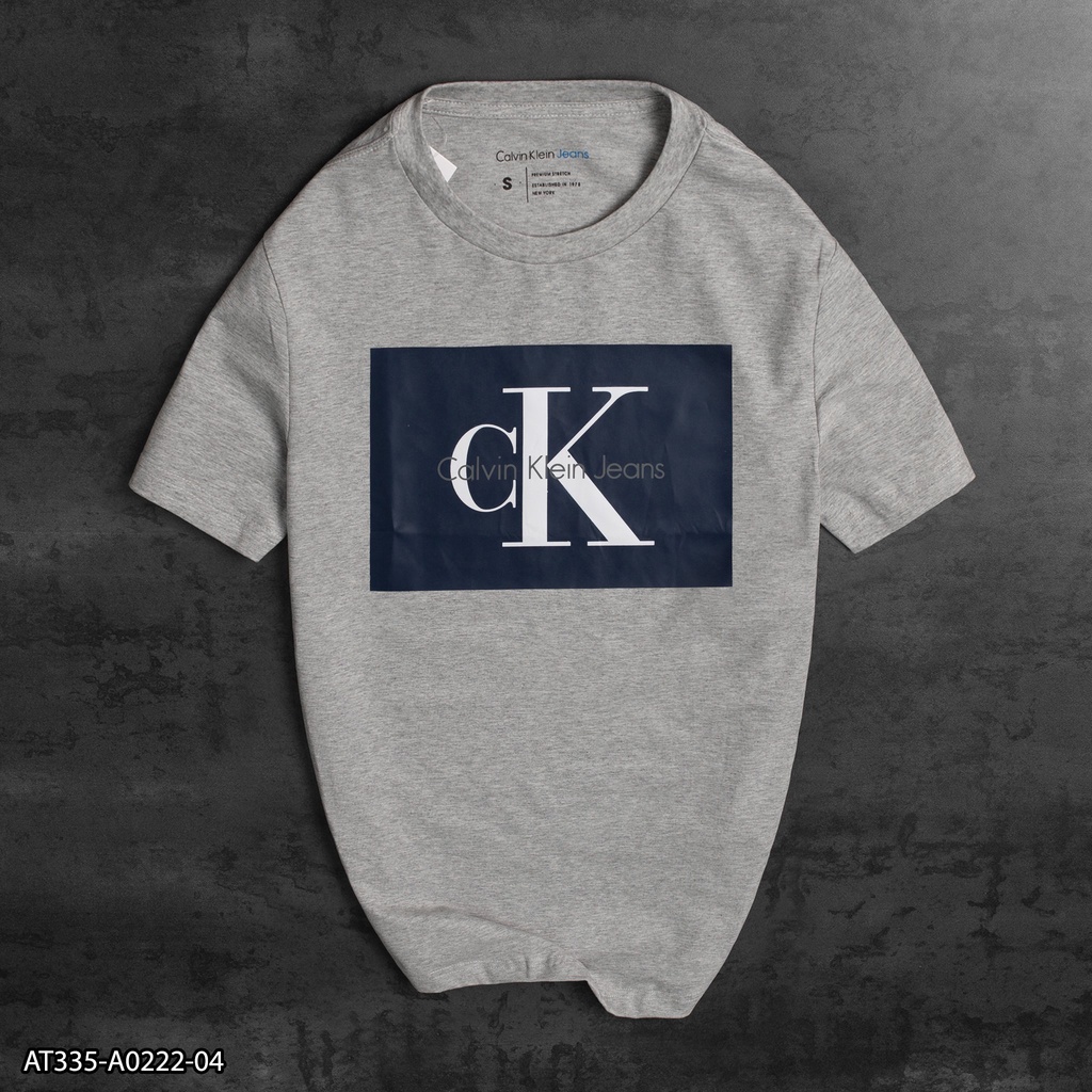 Áo thun nam Calvin Klein 100% Cotton AT335 - in hoạ tiết dạng khối