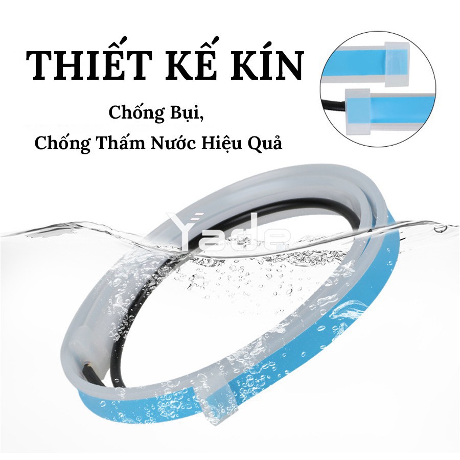 Bộ 2 Led Dây Đèn Mí Ô Tô, Tích Hợp Xi Nhan Đuổi Silicon Chống Nước - dài 60cm