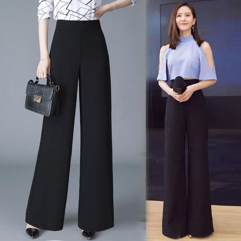 Quần Dài Vải Voan Lưng Cao Ống Rộng Cá Tính Cho Nữ