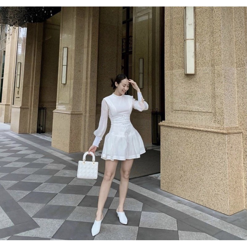 ĐẦM TRẮNG VOAN ĐAN DÂY