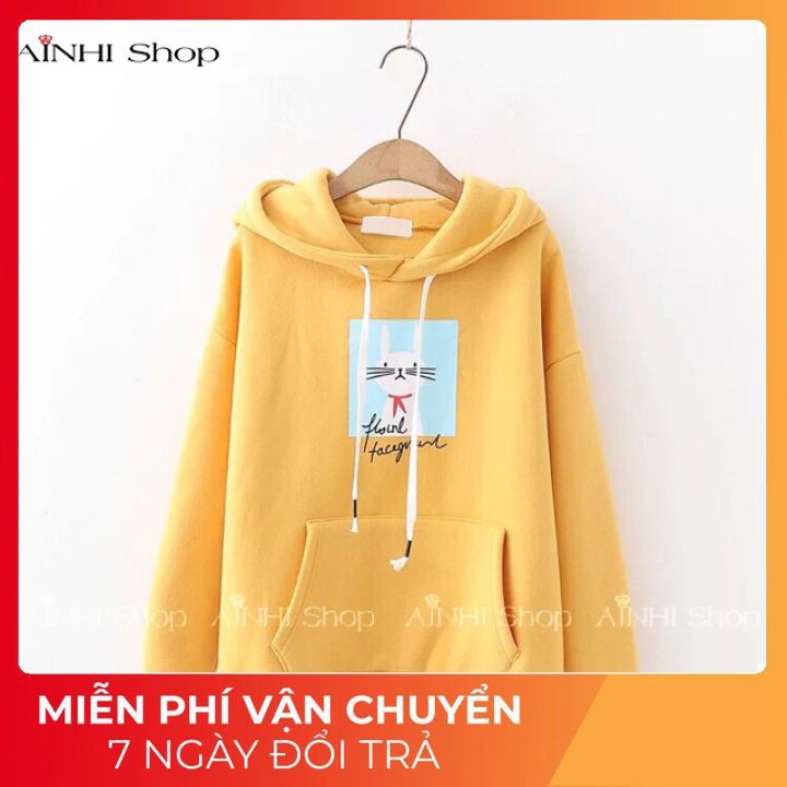 Áo Hoodie Nữ ❤️FREESHIP❤️ Áo Khoác Hoodie Vải Nỉ Nhiều Màu In Hình Mèo Cute - Áo Hoodie Free Size Dưới 60kg