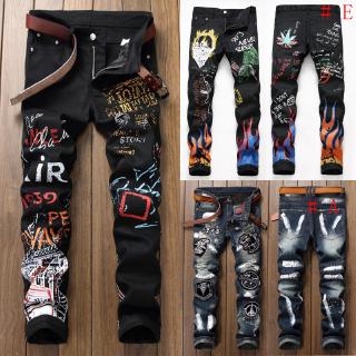 Men Jeans Men Floral Pant Quần Nam Rách Dạo Phố Quần Bò Nam Rẻ Đẹp Quần Jeans Nam Thời Trang Quần Bò Rách Phong Cách