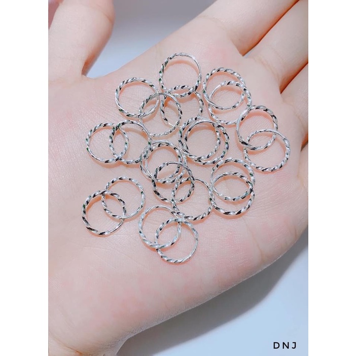 Bông tai tròn phay xinh xắn chuẩn bạc ta - Kho sỉ bạc Nhất Linh