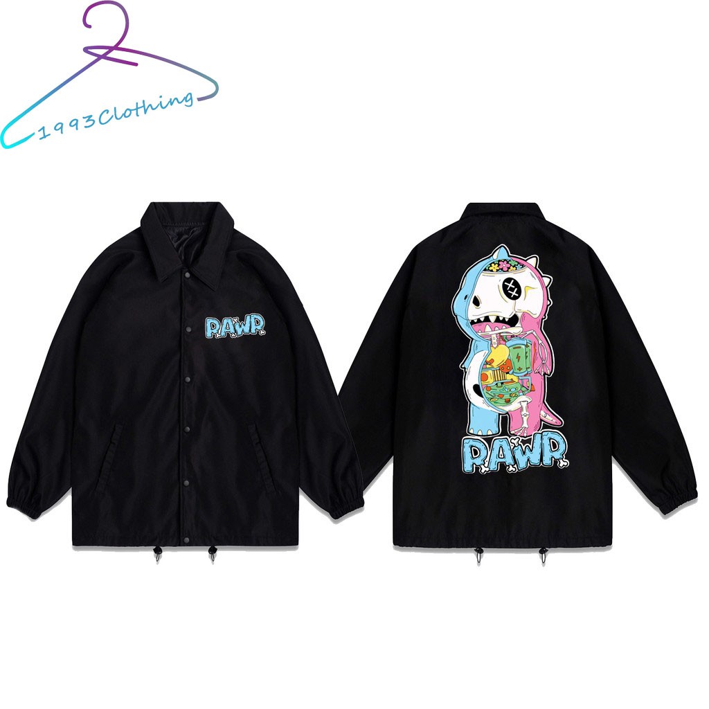 ÁO KHOÁC KAKI NÚT BẤM/ ÁO JACKET ĐEN IN HÌNH RAWR XƯƠNG,FREESHIP,LOCAL BRAND HÀNG VNXK 2 LỚP CHÓNG NẮNG,1993CLOTHINGG
