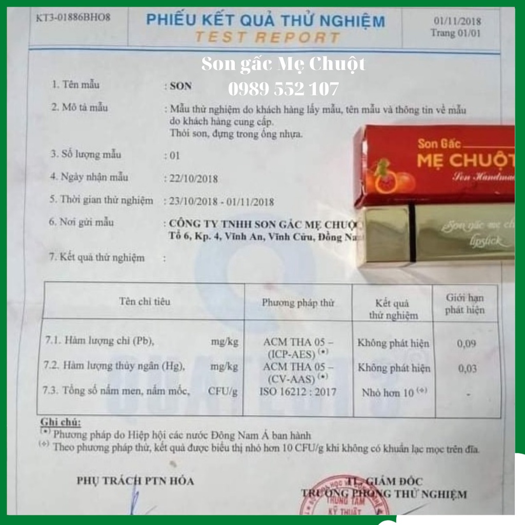 Son môi gấc handmade, dưỡng ẩm, hồng môi Mẹ Chuột