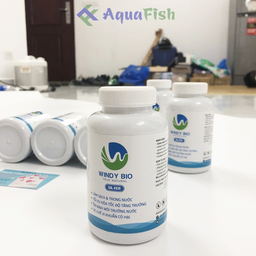 Men Vi Sinh Windy Bio Lọ 100gr Giúp Làm Trong Nước Hồ Cá Koi, Phân Hủy Chất Thải, Thức Ăn Thừa Của Cá (dạng bột)