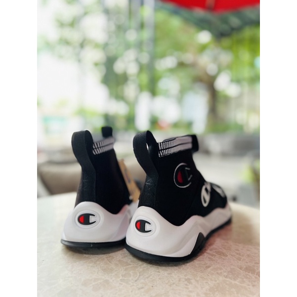 Giày sneaker nam CHAMPION đen ko dây size fit chân 40.5/41/41.5/42/42.5 - Hàng full box, nhập Mỹ