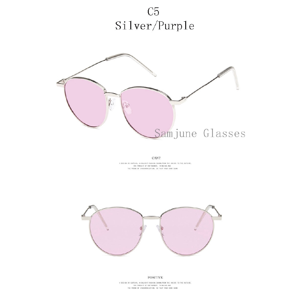 Kính mát gọng tròn kim loại phong cách cổ điển năng động dành cho cả nam và nữ Samjune