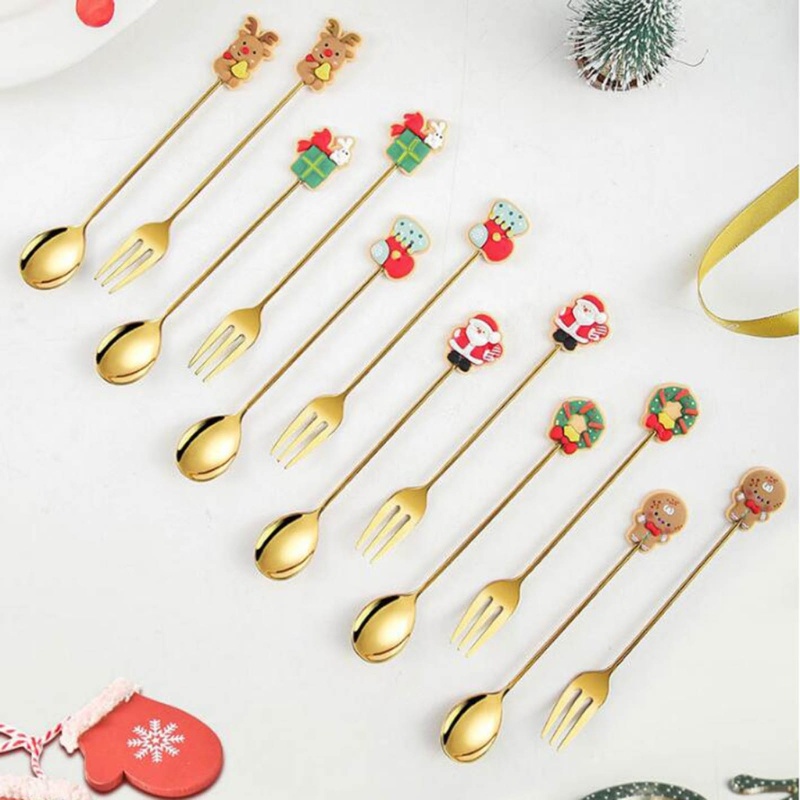 Set 6 Muỗng Họa Tiết Giáng Sinh Dễ Thương Bắt Mắt