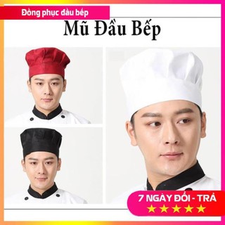 MŨ ĐẦU BẾP【gửi hàng nhanh】NAM NỮ 3 MÀU TRẮNG, ĐEN, MŨ LÀM BẾP QUÁN ĂN, NHÀ HÀNG, KHÁCH SẠN CHUYÊN NGHIỆP
