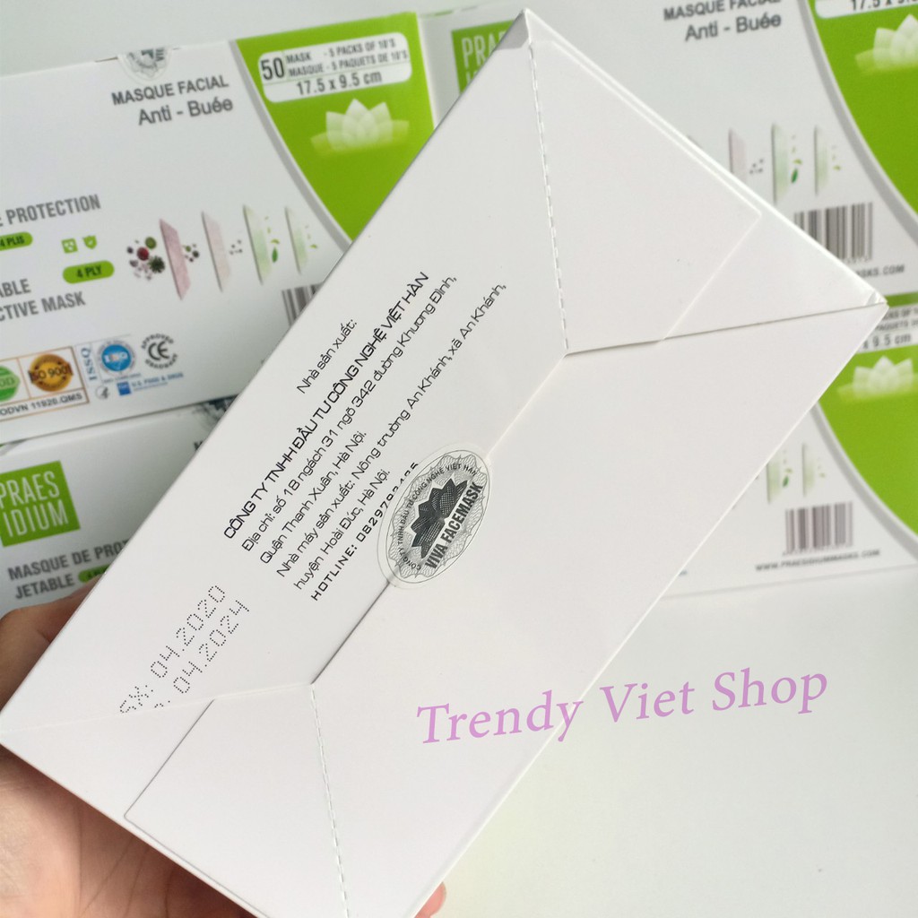 [Hộp 50 chiếc] Khẩu trang Y tế 4 lớp kháng khuẩn Việt Hàn, Hàng VNXK | BigBuy360 - bigbuy360.vn