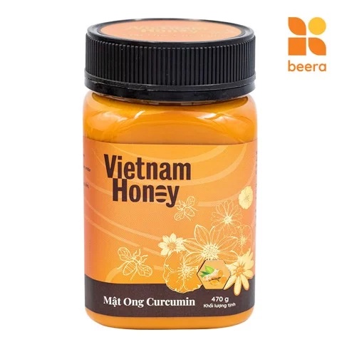 Bộ đôi mật ong Bạc hà &amp; Curcumin Vietnamhoney Beera khỏe người, đẹp dáng, tăng cường sức khỏe (2 lọ x 470g)