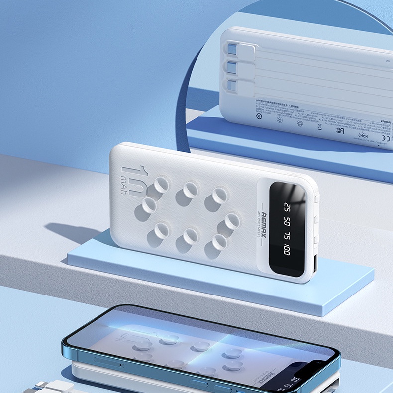 Pin Sạc Dự Phòng Remax RPP-27 10.000mAh Kèm Cáp Sạc 3 Đầu Sạc Nhiều Thiết Bị Cùng Lúc