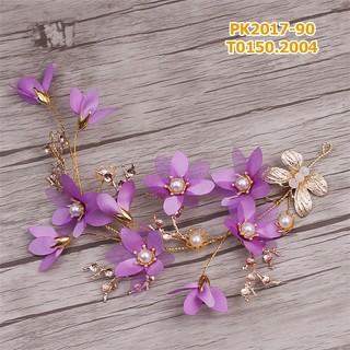 Cài tóc cô dâu bướm hoa tím