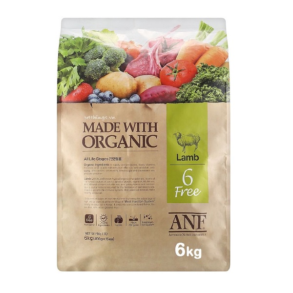 Thức ăn hạt hữu cơ dành cho chó ANF 6kg
