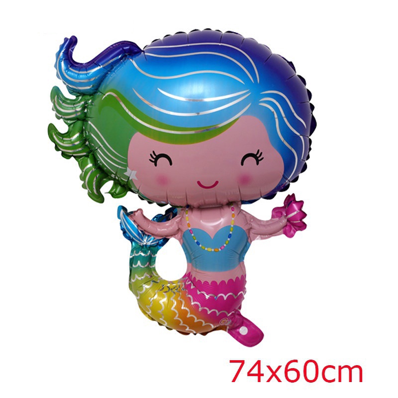 Túi 5 bóng bay lá nhôm hình nàng tiên cá độc đáo trang trí tiệc sinh nhật cho bé