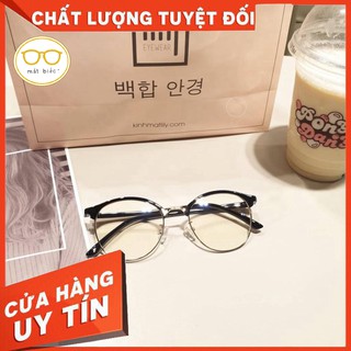 👓 Tặng hộp + Khăn lau 💖 Gọng Kính Cận Tròn  5004 ♥️ Miễn phí Cắt mắt kính Cận 💌 Loạn 💌 Viễn 💌