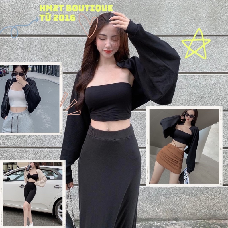 (HÌNH THẬT ) Áo khoác Cardigan Ngắn Cánh Dơi năng động sang chảnh YN