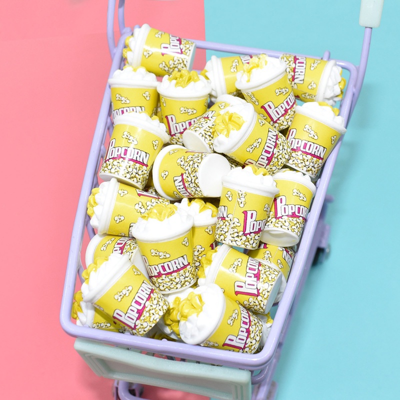 1 Đôi Bông Tai Hình Ly Bắp Rang Bơ Bằng Resin Thủ Công Vui Nhộn Dành Cho Bạn Gái