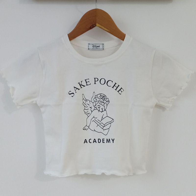 Áo Thun Croptop Thêu Chữ Mới Tôn Dáng Tuyết's House