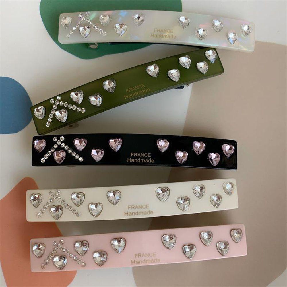 IVORY Kẹp Tóc Đính Đá Hình Trái Tim Thời Trang Dành Cho Nữ
