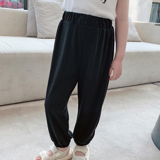 Quần dài thể thao chống muỗi dáng rộng màu sắc trơn phong cách Hàn Quốc thời trang mùa hè dành cho bé gái