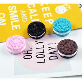 C44 charm bánh oreo nguyên liệu làm thủ công handmade nguyên liệu trang trí ốp điện thoại (hết xanh )