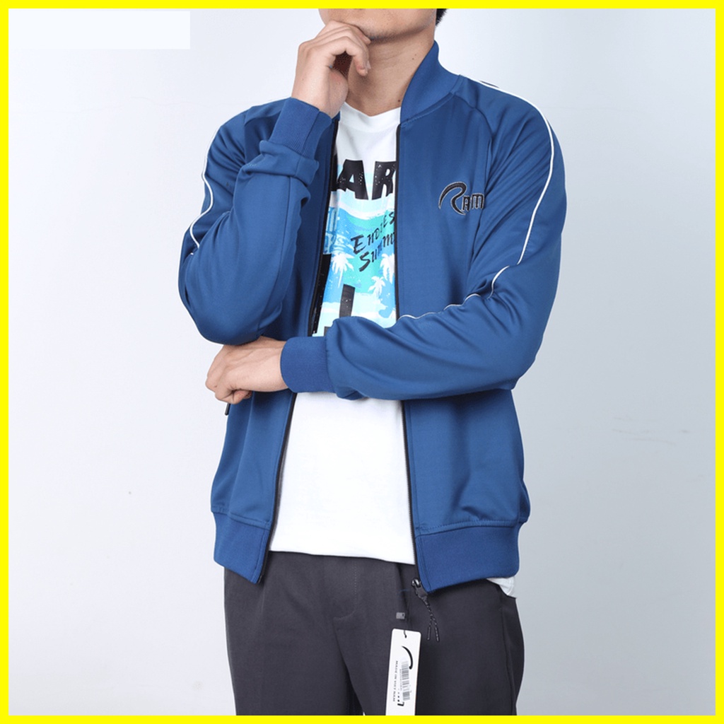 Áo Khoác Nam Bomber Vải Poly 2 Da Cao Cấp, Phối Lé Sọc Trắng Thời Trang mã KHOAC.35