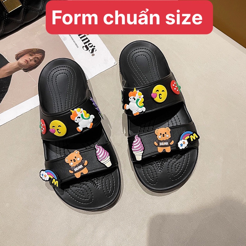 Dép lê nữ cross 2 quai ngang bánh mì độn đế 3 cm chất liệu eva unisex ulzzang dép đúc đi mưa siêu nhẹ-giày dép 97