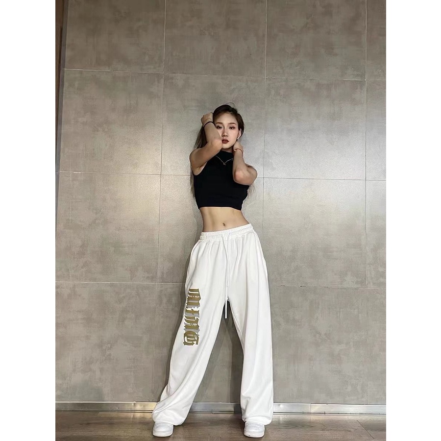 Quần Thể Thao Ống Rộng Phong Cách Hip hop Thời Trang Xuân Hè 2022 Cho Nữ