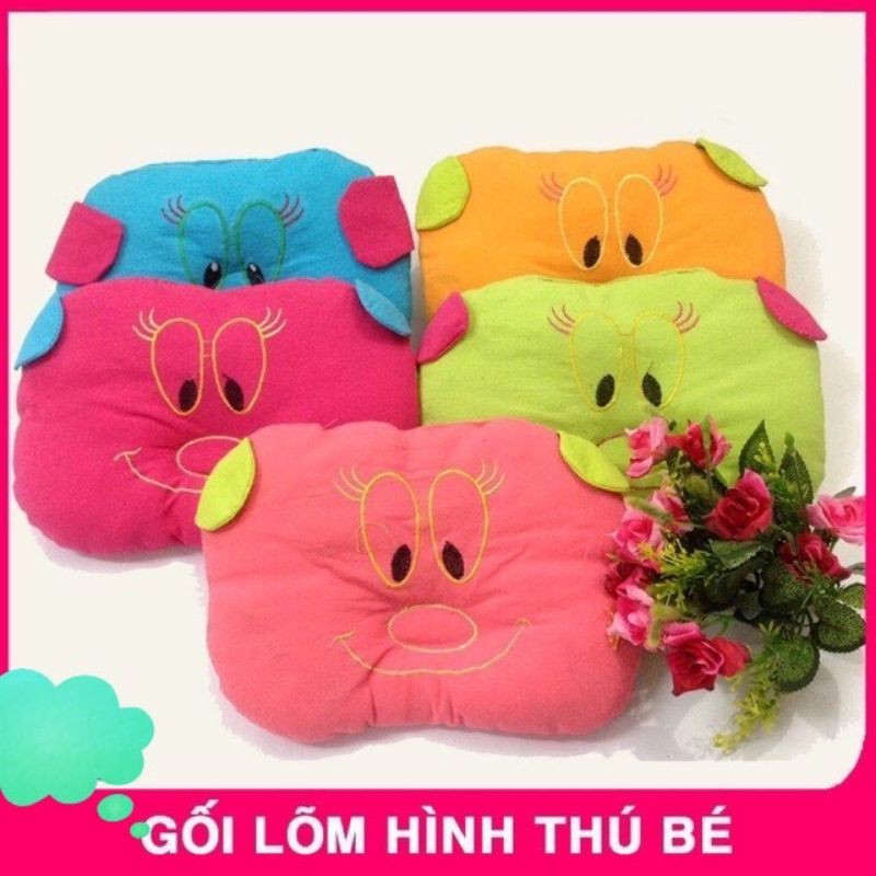 Gối lõm sơ sinh hình thú ( nhiều màu )