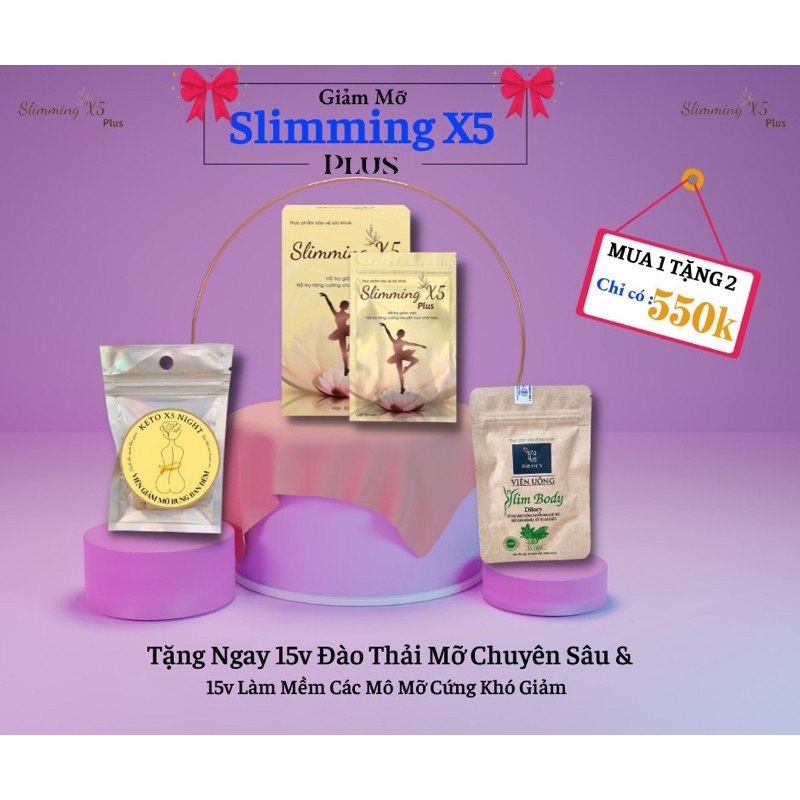 Giảm Cân Giảm Mỡ SLIMMING X5 PLUS ,Bất Chấp Mọi Cơ Địa Chai Lỳ Lờn Thuốc