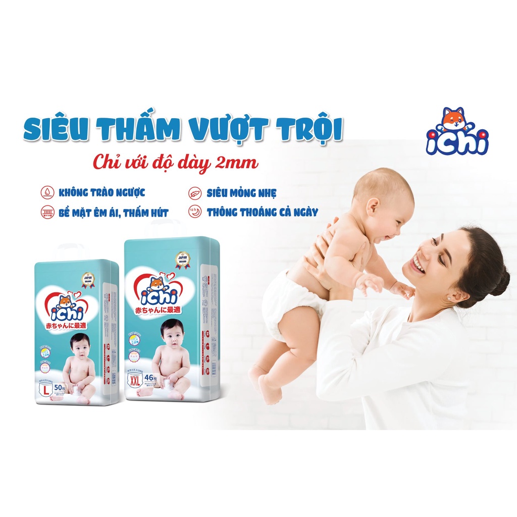 Bỉm quần ICHI suất Nhật siêu thấm hút size M52, L50 ,XL48 ,XXL46