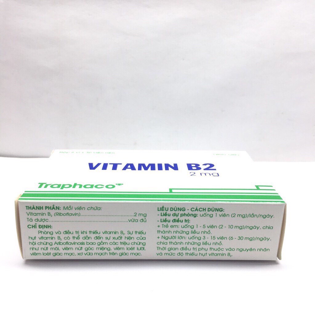 Vitamin B2 2mg Traphaco hộp 6 vỉ x 30 viên