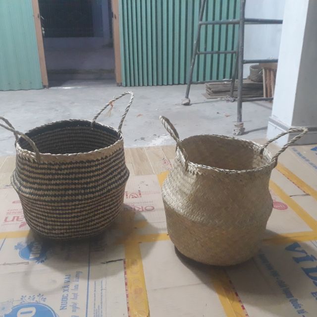 Sản làm bằng cói ép trồng hoặc đựng đồ 2 chiếc