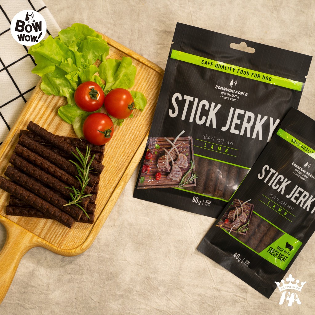 BowWow Stick Jerky_Thịt Cừu Que Snack Cho Chó 90g